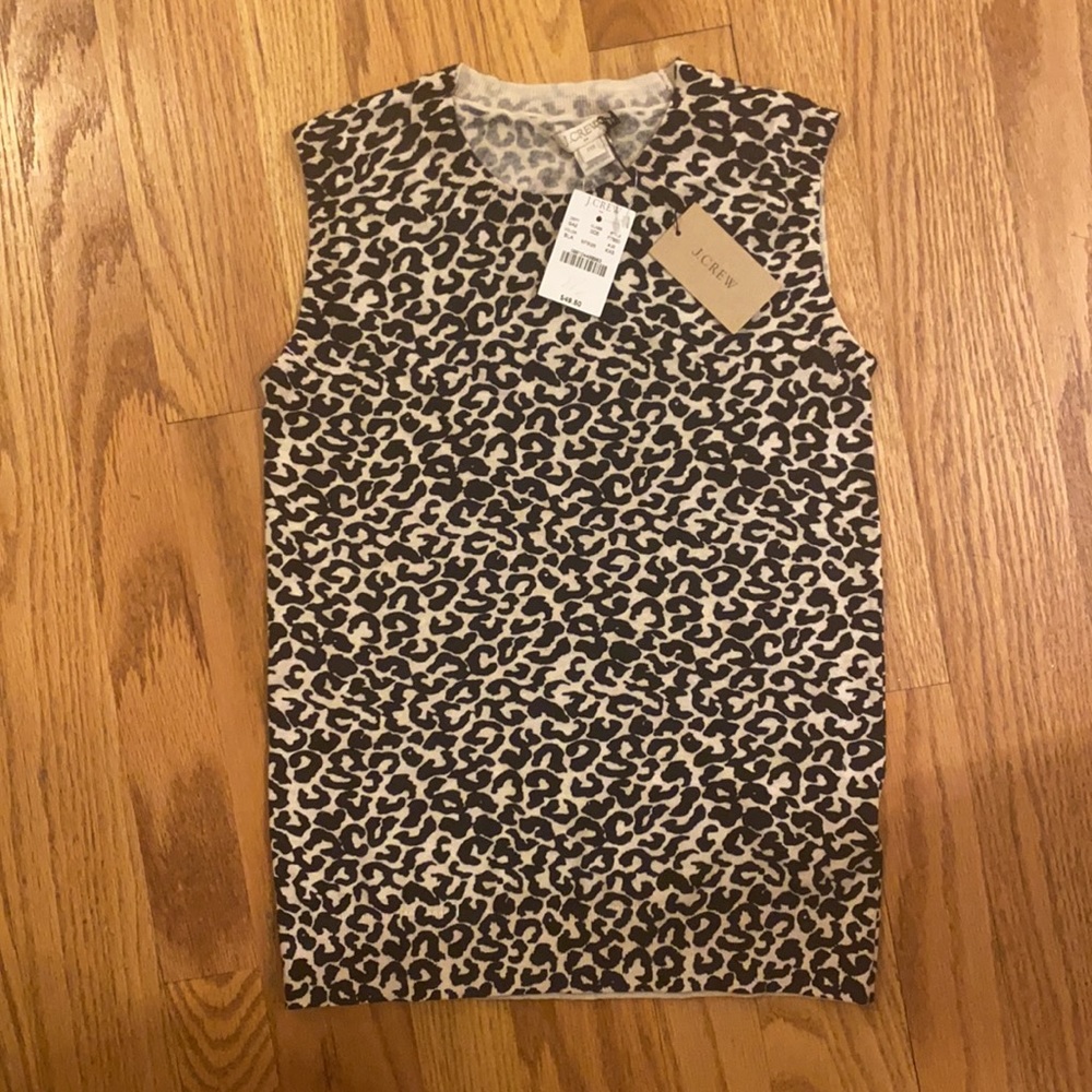 Leopard sleeveless J.Crew shirt